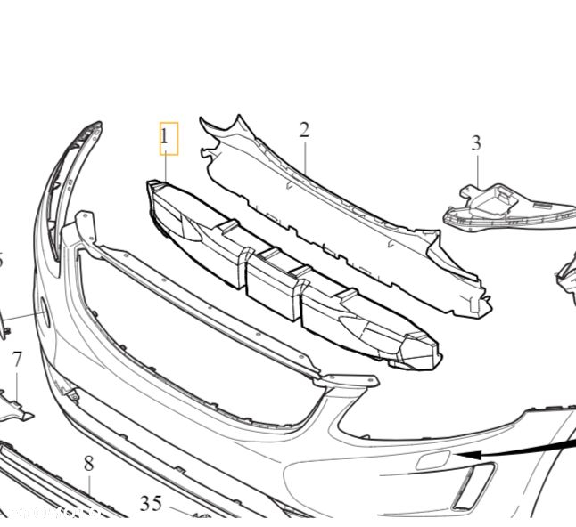 VOLVO XC60 I absorber zderzaka przod styropian OE - 3
