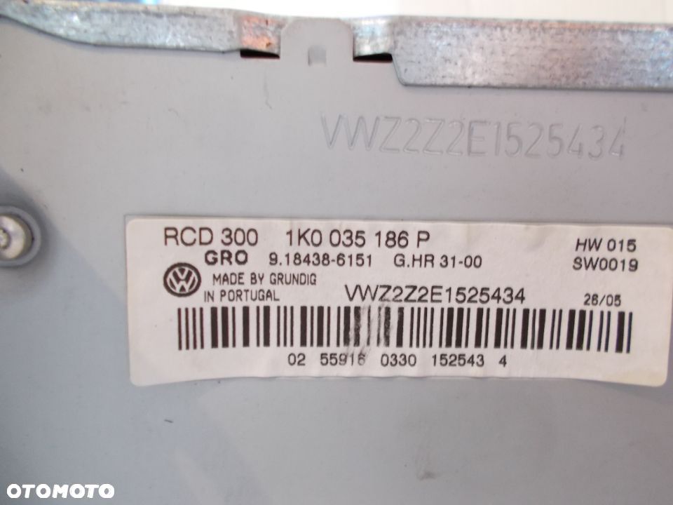 RADIO CD VW GOLF V 1K0035186P - 8