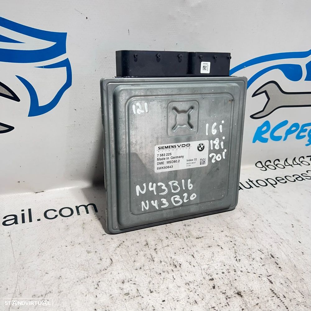 .Centralina Original Motor Siemens VDO BMW 2.0 N43 N43B20 5WK93643 / 7 583 225 - 3
