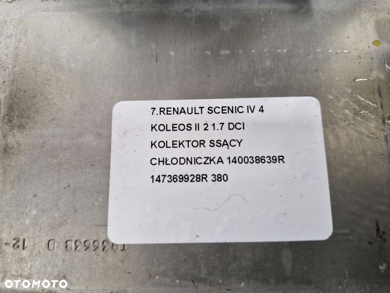 RENAULT SCENIC IV 4 KOLEOS II 2 1.7 DCI KOLEKTOR SSĄCY CHŁODNICZKA 140038639R 147369928R - 4