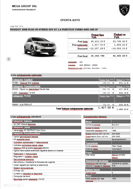 Peugeot 3008 PHEV EAT8 GT Pack - 12