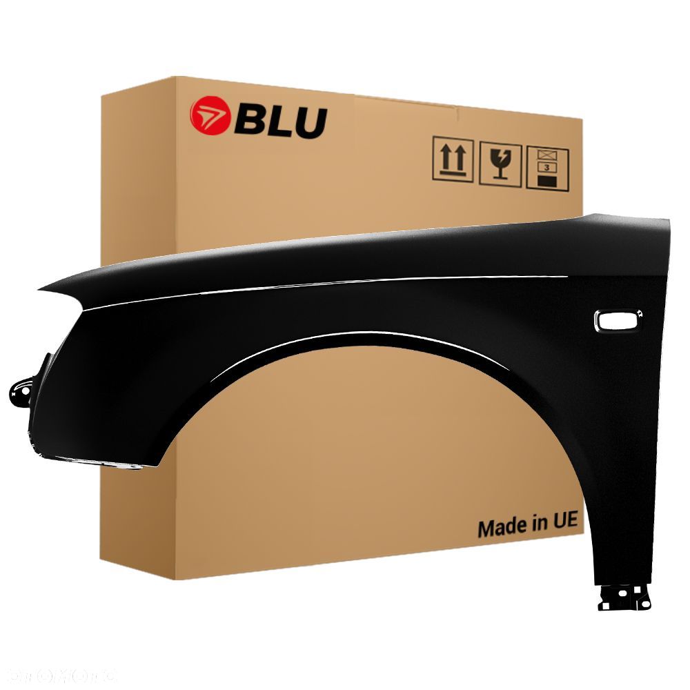 BLU Błotnik AUDI A4 B7 LZ9Y lewy czarny 04-08 przód ocynk PhantomSchwarz - 1