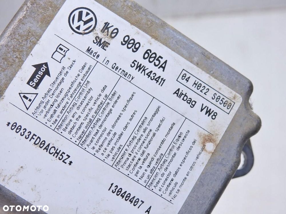 SENSOR AIR BAG AIRBAG VW GOLF V 1K0909605A 5WK43411 - 5