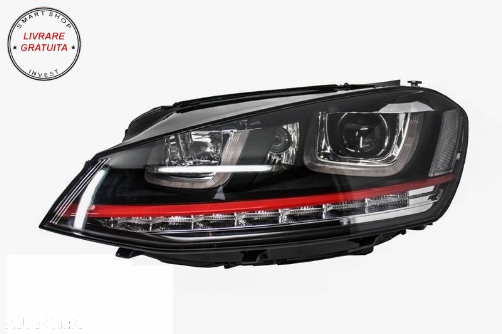 RHD Faruri 3D LED VW Golf 7 VII (2012-2017) R20 GTI Design Semnal Dinamic LED- livrare gratuita - 4