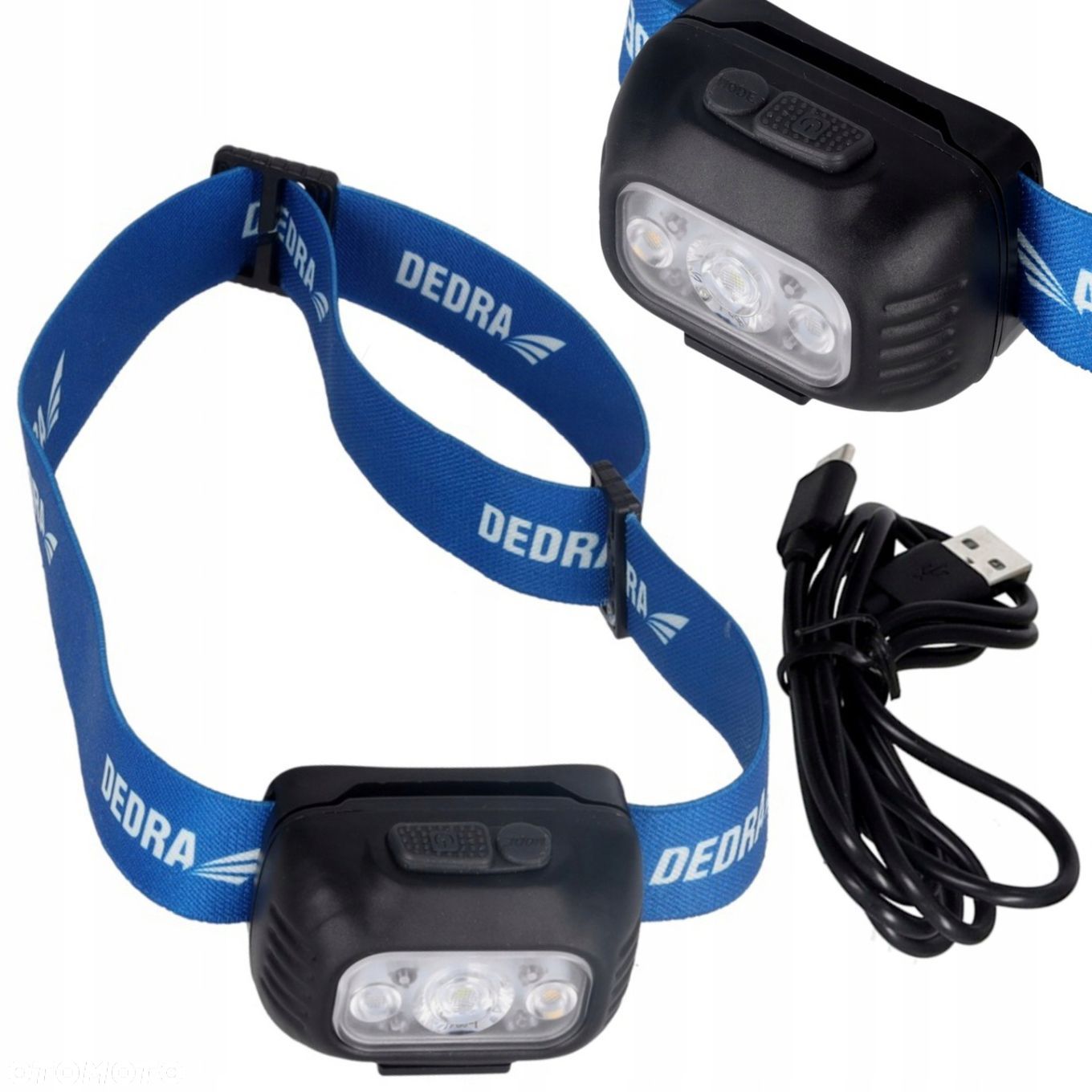 DEDRA LATARKA CZOŁOWA AKUMULATOROWA 1800MAH 650LM CZUJNIK RUCHU NA GŁOWĘ - 1