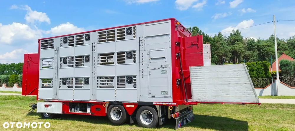 Pezzaioli RBA 32/TRZYOSIOWA PRZYCZEPA-2XBYDŁO,3X TRZODA/HYDRAULICZNIE PODNOSZONY DACH I PODŁOGI / OŚ ŚRODKOWA PODNOSZONA - 2