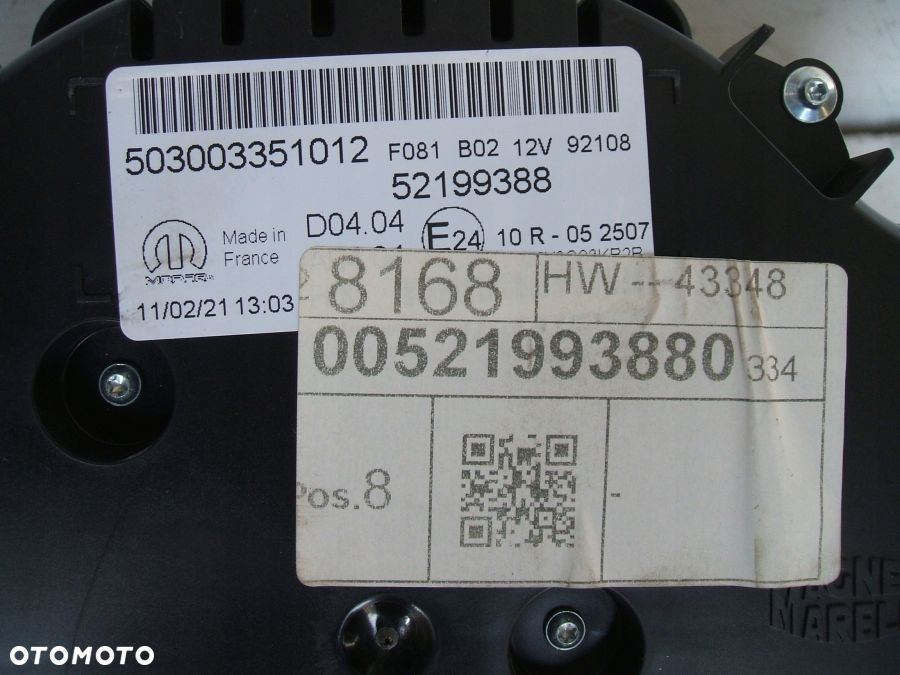 FIAT 500X 1.0 LICZNIK ZEGAR ZEGARY 521993880 - 3