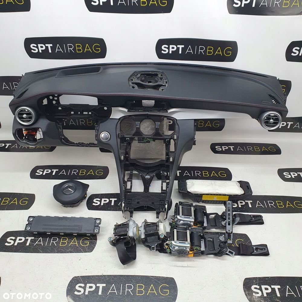 MERCEDES C63 W205 NAPPA DESKA ROZDZIELCZA KONSOLA KOKPIT PULPIT PODUSZKI AIRBAG AIR BAG PASY KIT SET - 1