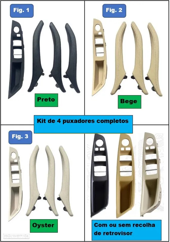 Puxador de porta interior Esqº ou Drtº BMW F10 / F11 / F18 - 4