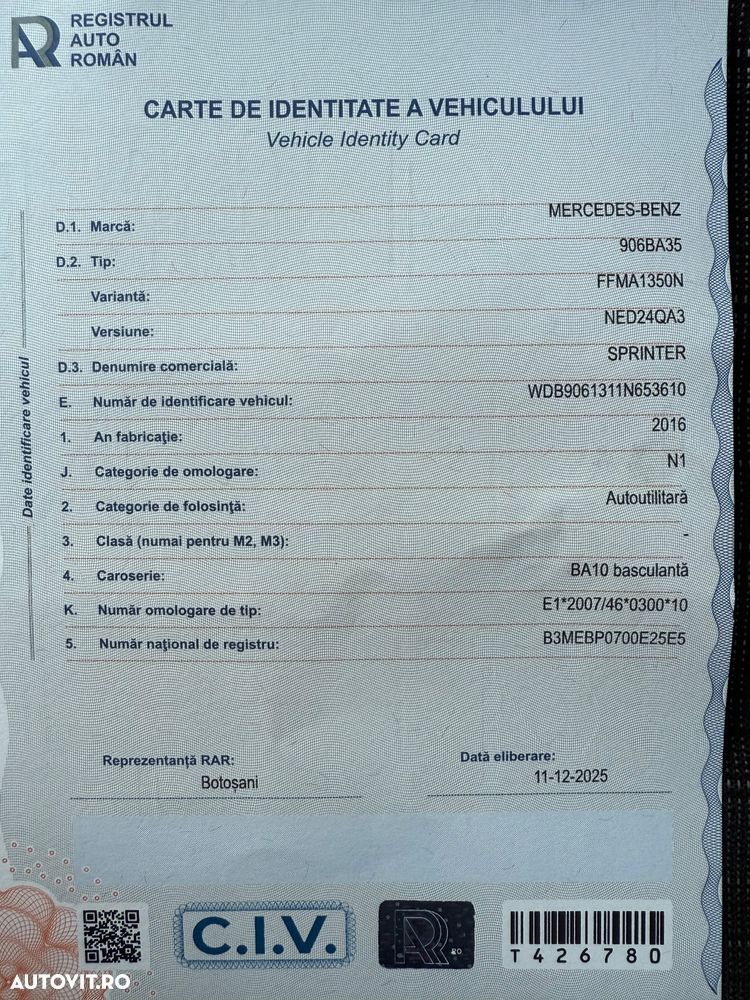 Mercedes-Benz Mercedes Sprinter basculabil pe 3 părți 316 313 310 516 416 518 519 Iveco - 4