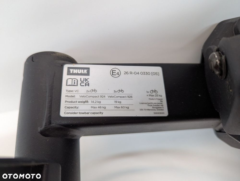 Uchwyt bagażnik rowerowy płatforma na hak Thule VeloCompact 926 na 3 rowery - 7