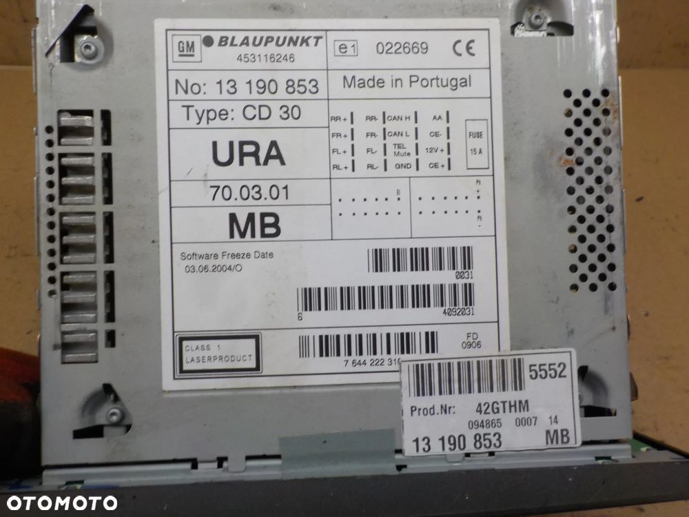 OPEL VECTRA C RADIOODTWARZACZ 13190853 - 2