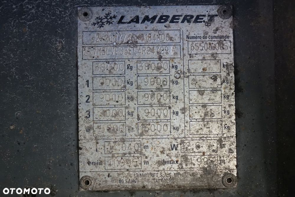 Lamberet CHŁODNIA / SR2 / THERMO KING SLXe300 / SAF / DRUKARKA / KOSZ NA KOŁO ZAPASOWE - 35
