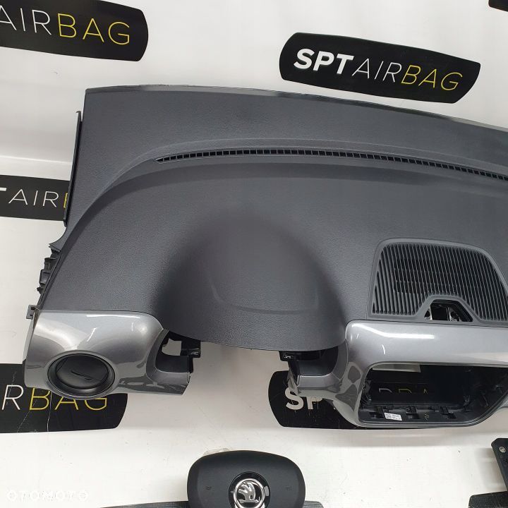 SKODA CITIGO DESKA ROZDZIELCZA KONSOLA KOKPIT PULPIT PODUSZKI AIRBAG AIR BAG PASY KIT SET - 2