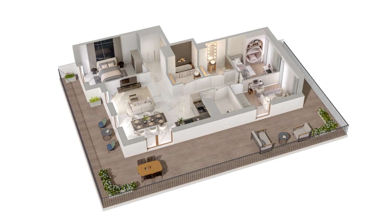 77,96 m2 4 pokojowy APARTAMENT z trójstronnym tarasem