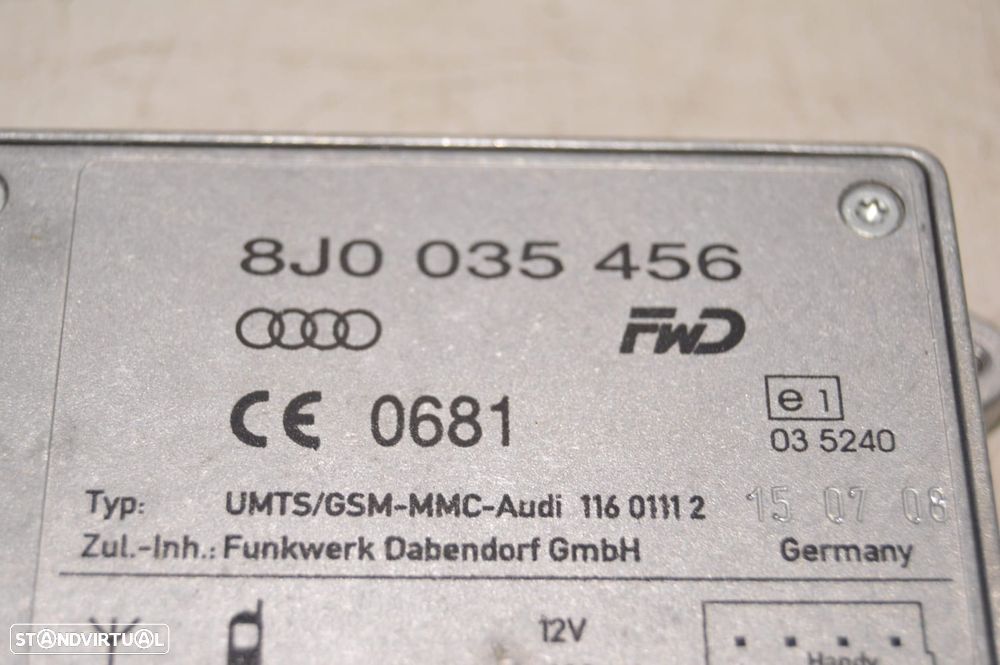 AMPLIFICADOR ANTENA SINAL FWD AUDI 8J0035456 11601112 AUDI AUDI A5 8T3 8TA 3.0 TDI QUATTRO V6 245CV CDU CDUD A4 B8 4K - 5