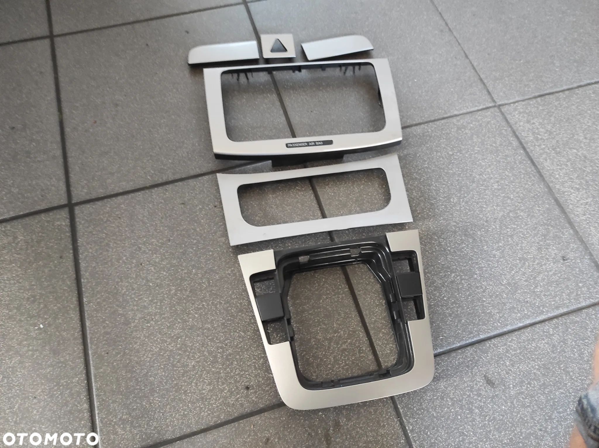 VW PASSAT CC B6 LIFT B7 DEKORY TUNELU ŚRODKOWEGO CLIMATRONIC RAMKA POPIELNICZKA KOMPLET SREBRNE WYSYŁKA !!!! - 1