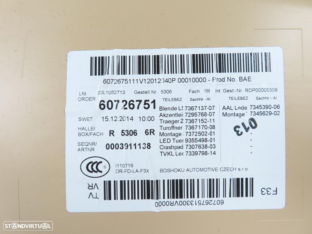 Forra da Porta Direito/Frente Usado / Original BMW 4 Coupe (F32, F82)/BMW 4 Conv... - 5