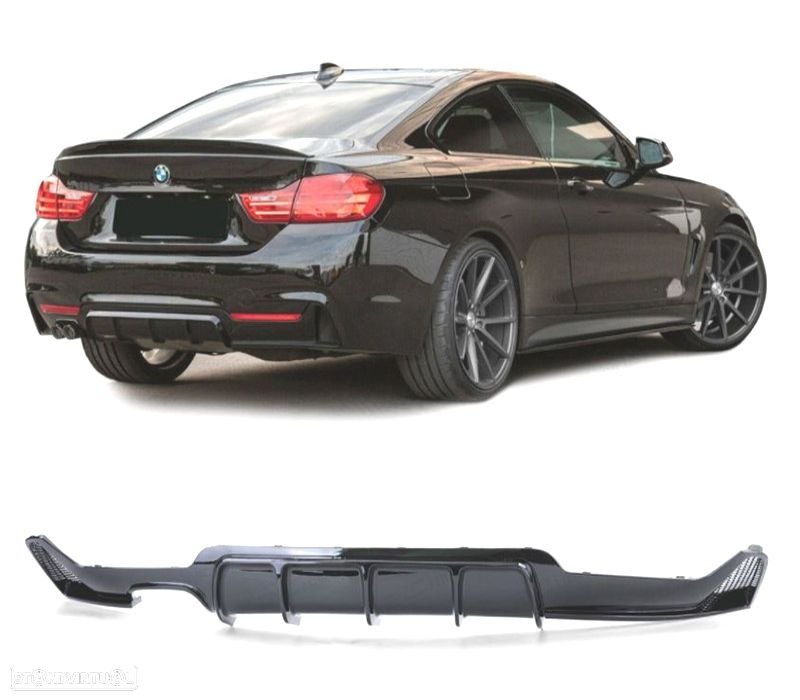 DIFUSOR BMW F32 F33 F36 13-20 COUPÉ CABRIO M PERFORMANCE PRETO BRILHANTE ABS - 1