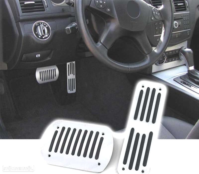 KIT CONJUNTO PEDAIS PARA MERCEDES W124 W202 W203 W204 W210 W211 W163 W164 AUTOMÁTICO DE ALUMÍNIO - 1