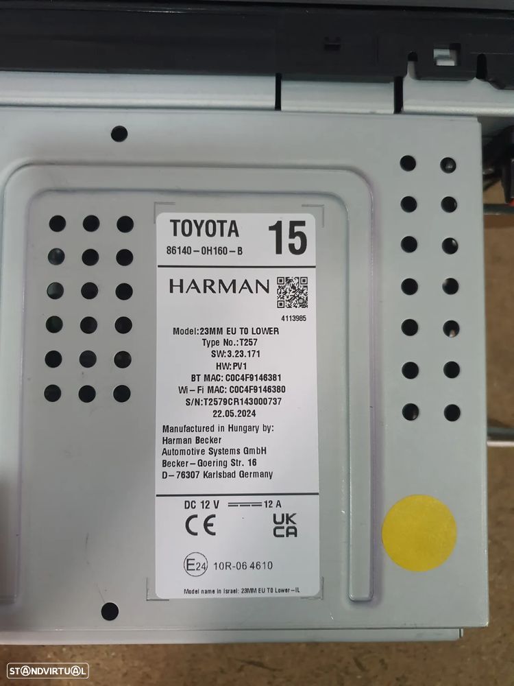 ECRA MULTIFUNÇÕES/ RADIO TOYOTA AYGO X / 861400H160B - 2