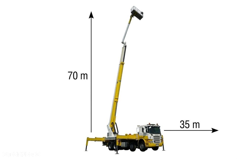 Scania P 380 / 8x4 / PODNOŚNIK KOSZOWY / PALFINGER WT 700 / WYSOKOŚĆ ROBOCZA 70 M / - 3