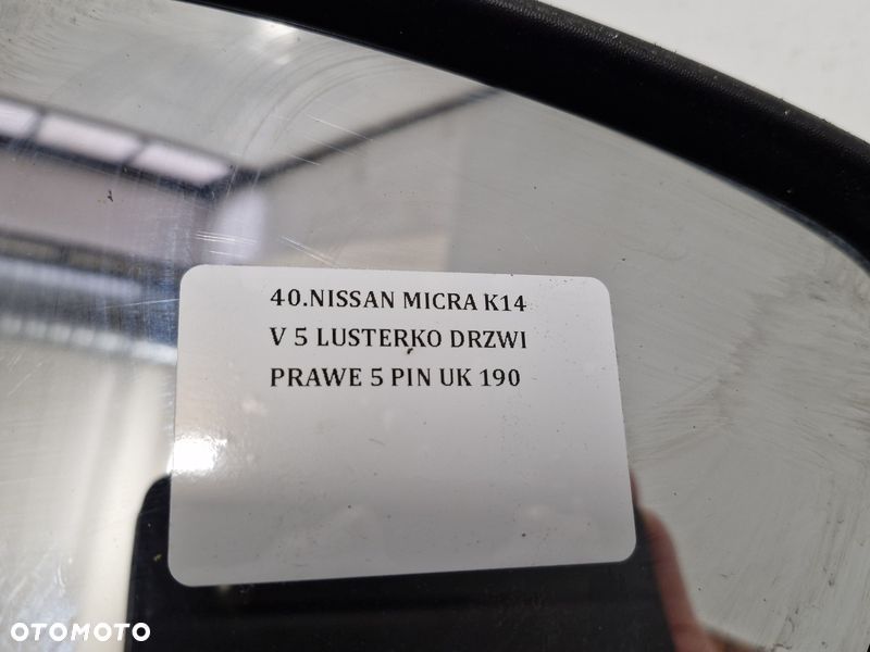 NISSAN MICRA K14 V 5 LUSTERO DRZWI PRAWE 5 PIN UK NBD - 10