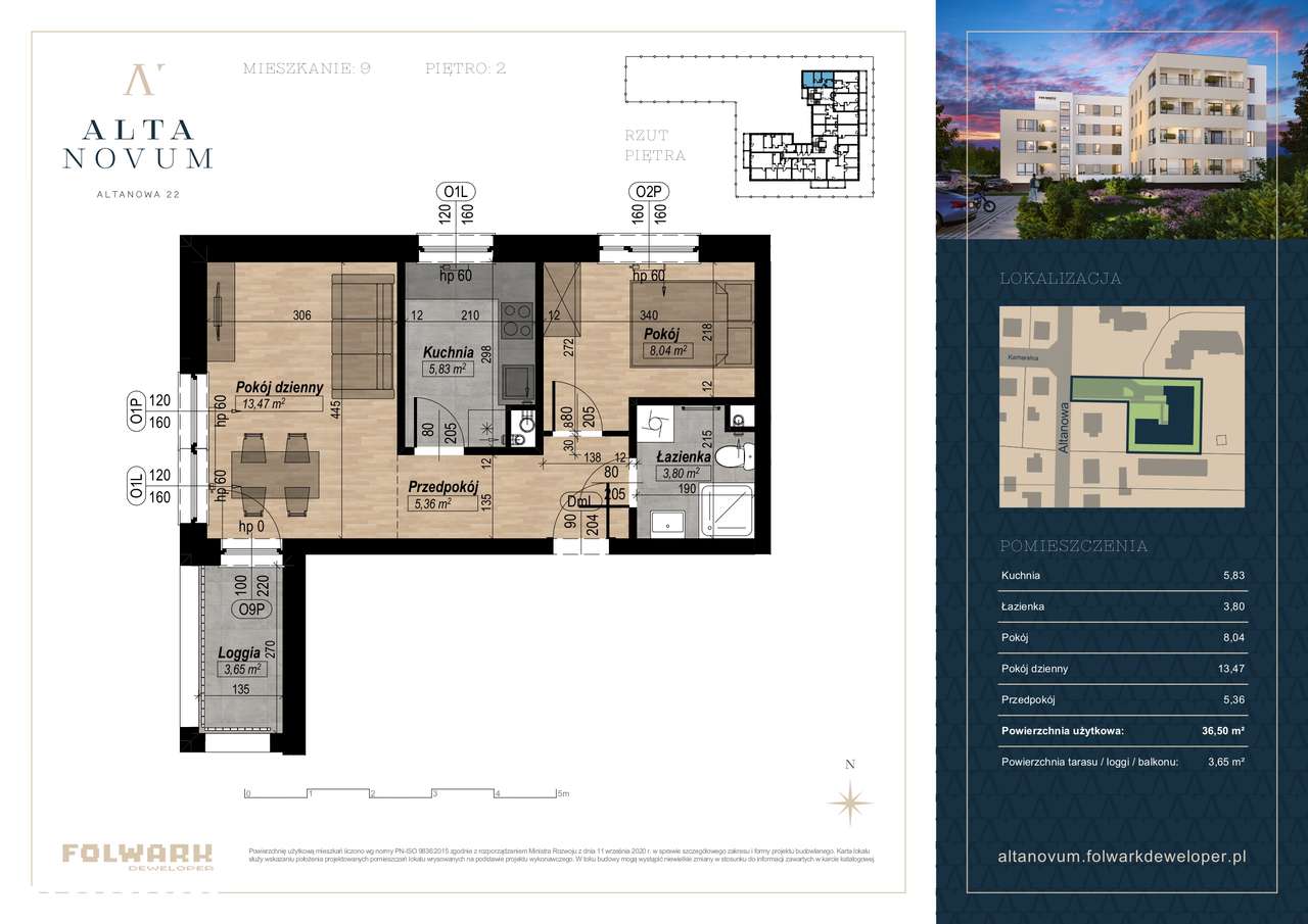 ALTA NOVUM - Twoje wymarzone miejsce nad Wisłą - 36,50m2 2PIĘTRO M09