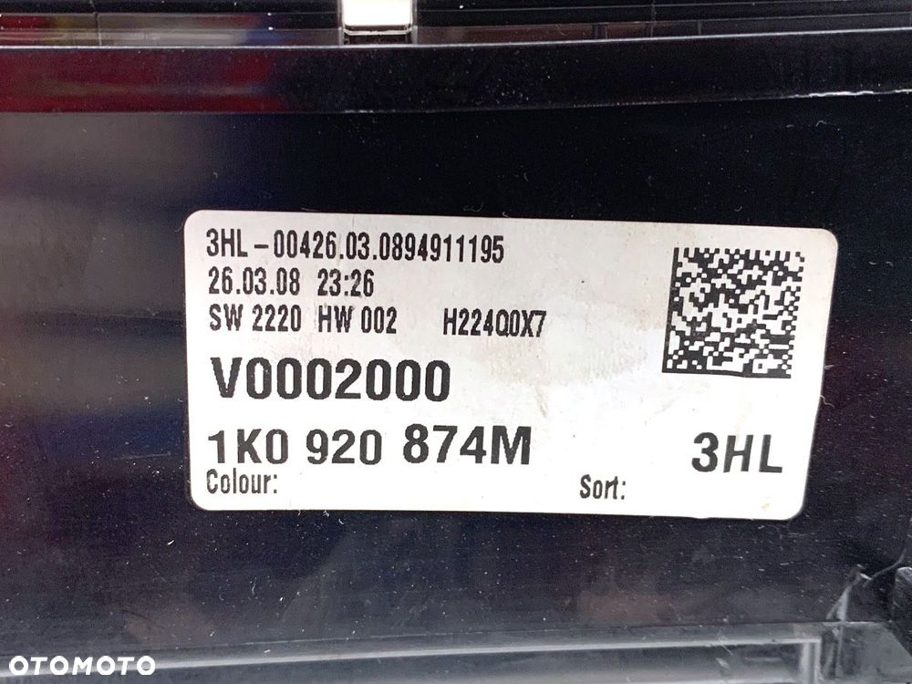 LICZNIK  VW GOLF V Variant (1K5) 2007 - 2009 1.9 TDI 77 kW [105 KM] olej napędowy 2007 - 2009 - 5