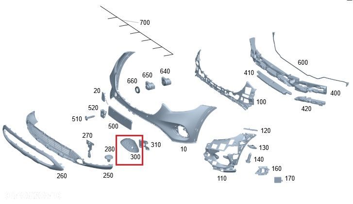 MERCEDES GLC X254 Kratka zderzaka przod prawa OE - 2