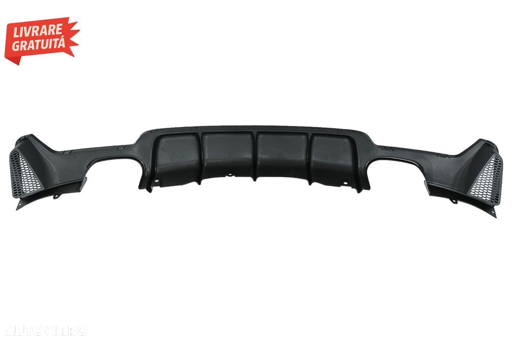 Difuzor Bara Spate Evacuare Dubla BMW Seria 4 F32 F33 F36 (2013-2019) Negru Lucios- livrare gratuita - 8
