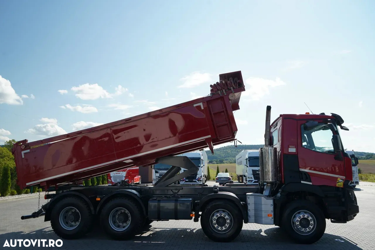 Renault C 430 / 8x4 / BASCULATOR DUBLU - 6M / HAYON HIDRODOXY / TRAPĂ / ANVELOPE 100% / IMPORTAT - 19