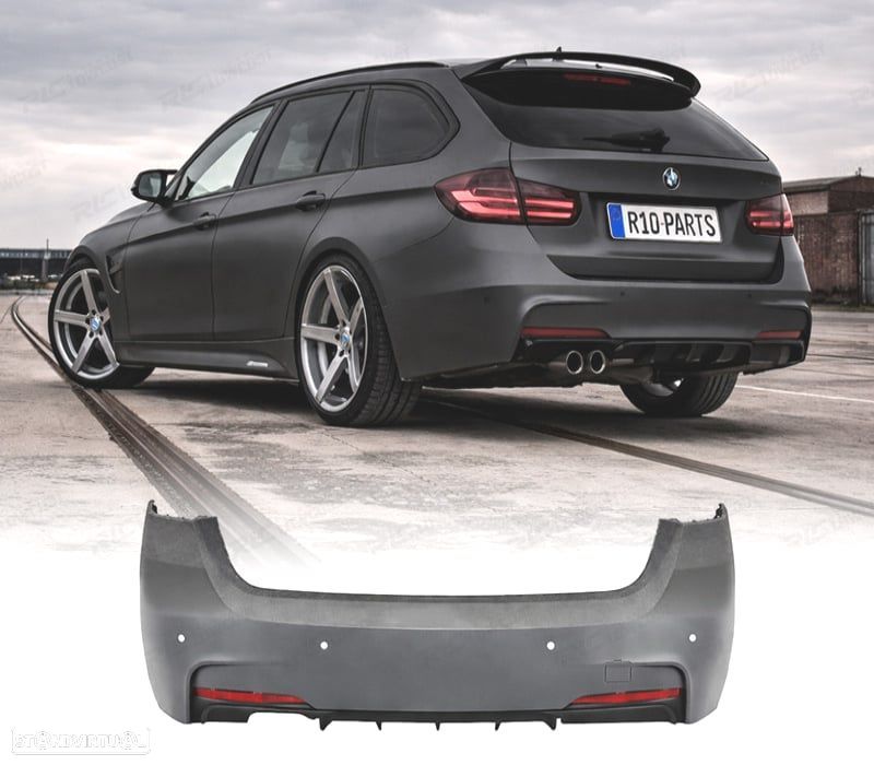 PÁRA-CHOQUES TRASEIRO BMW F31 TOURING LOOK M PERFORMANCE PDC SAIDA ESQUERDA - 1