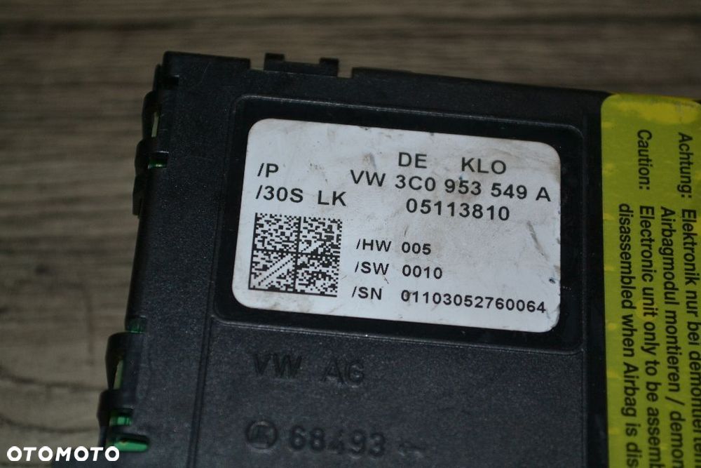 VW SEAT SKODA MODUŁ POD KIEROWNICĘ 3C0953549A - 5