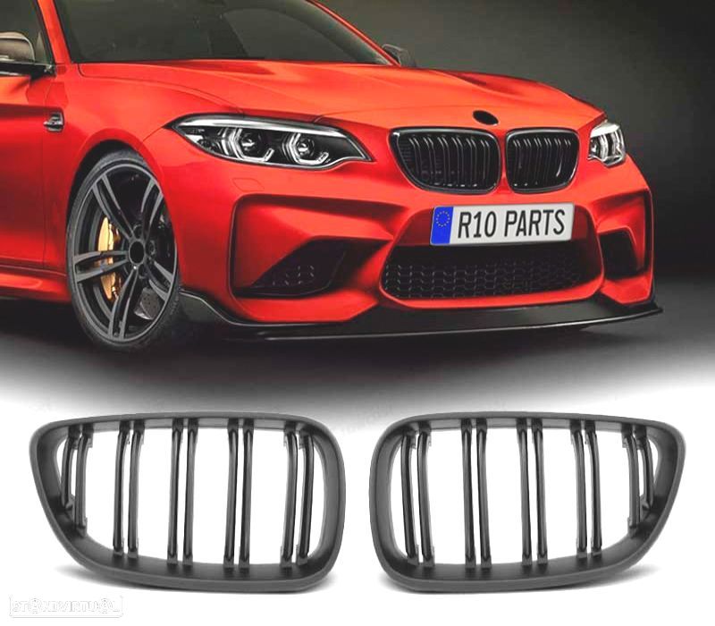 GRELHA FRONTAL BMW F22 F23 LOOK M2 PRETO FOSCO - 1