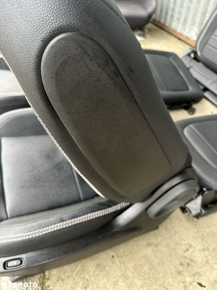 Smart 453 Brabus twingo 3  fotel grzany skórzany  biała nić  oparcie iso fix air bag grzany kanapa tył - 6