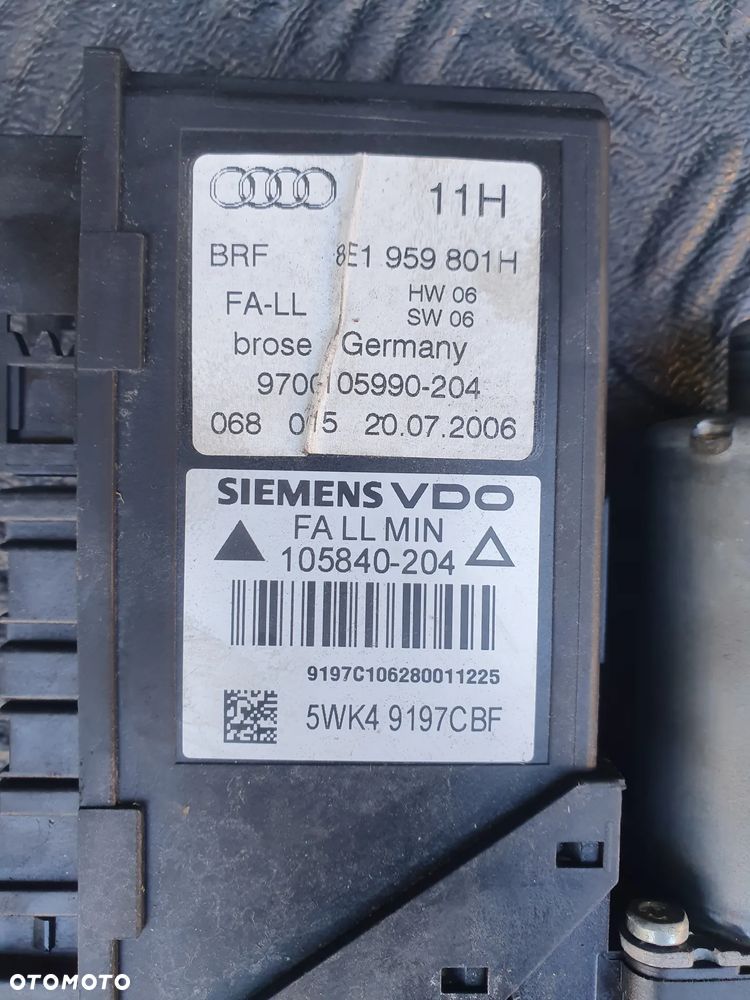 AUDI A4 B7 SILNICZEK SZYBY LEWY PRZEDNI 8E1959801H 5WK4 9197CBF - 2