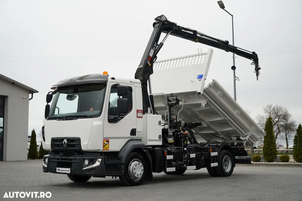 Renault D12 / BASCULATOR 3 LATE / HYDRODOLT LATERAL / HDS HIAB 077 BS2 / ROTATOR / PILOT / EURO 6 - 2