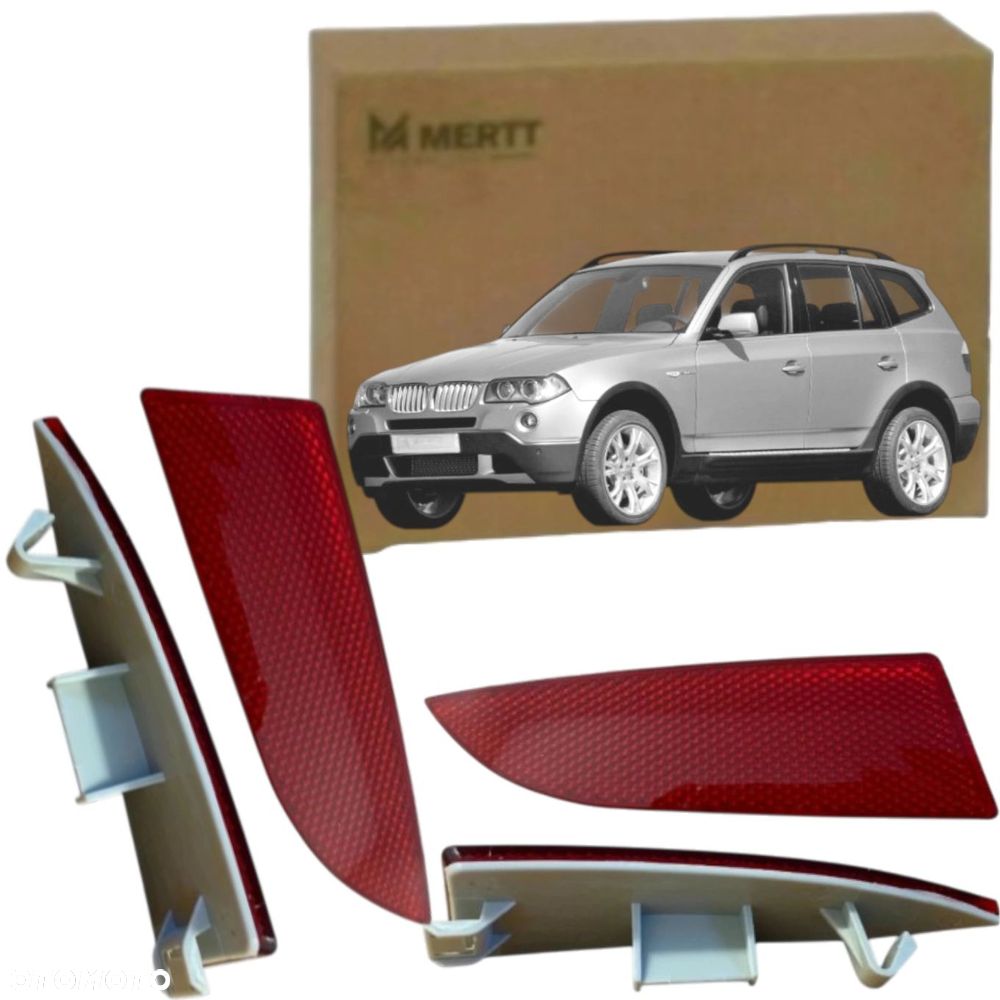 BMW X3 E83 06-10 ODBLASK BLENDA zderzaka LEWY PRAWY tył tylni KOMPLET - 1