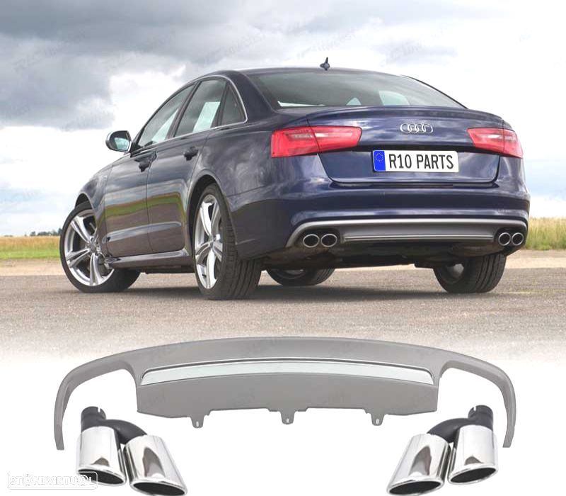DIFUSOR AUDI A6 4G 10- LOOK S6 + PONTEIRAS DE ESCAPE - 1
