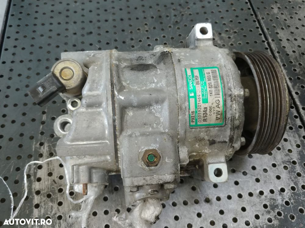 compresor clima ac vw touran golf 5 caddy seat altea 5p toledo 5p skoda octavia 2 audi a3 8p 1k0820803g - 3