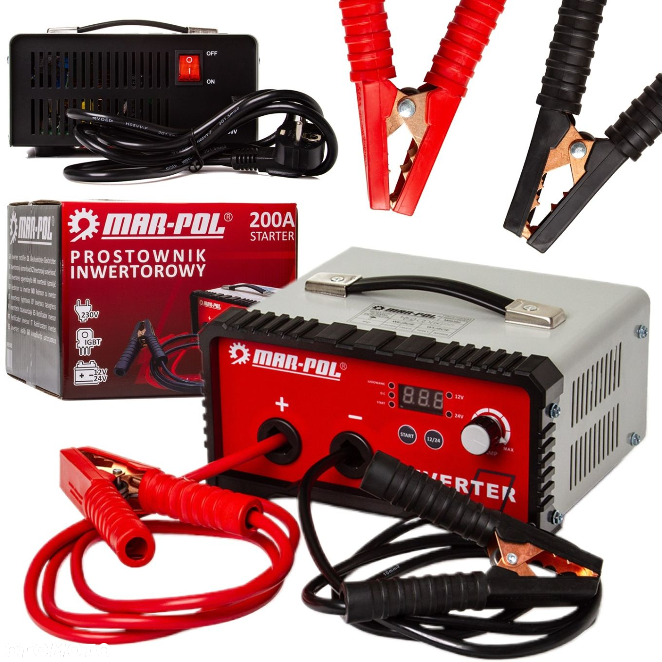 PROSTOWNIK INWERTOROWY 12V 24V ROZRUCH ŁADOWANIE AKUMULATORÓW 200A M89380 - 15
