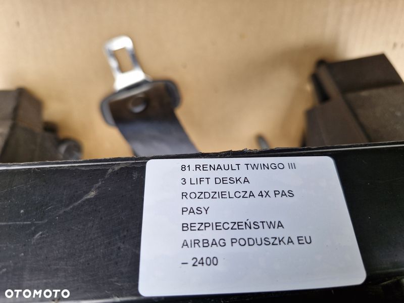 renault twingo iii 3 lift deska rozdzielcza 4x pas pasy bezpieczeństwa airbag poduszka eu - 5