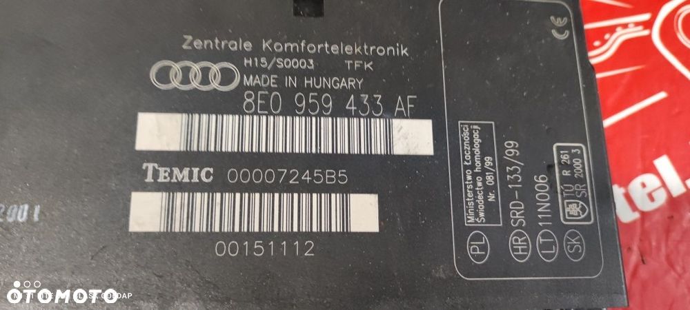 Moduł Komfortu z Pilotem Audi A4 B6 1.9 130 Kombi 01 Blask Gołdap - 2