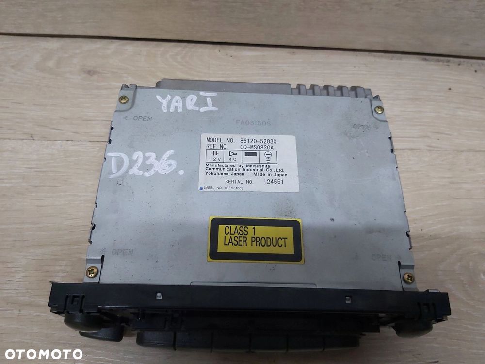 Toyota Yaris I radio kaseta 99 - 02r radioodtwarzacz 86120-52030 - 1