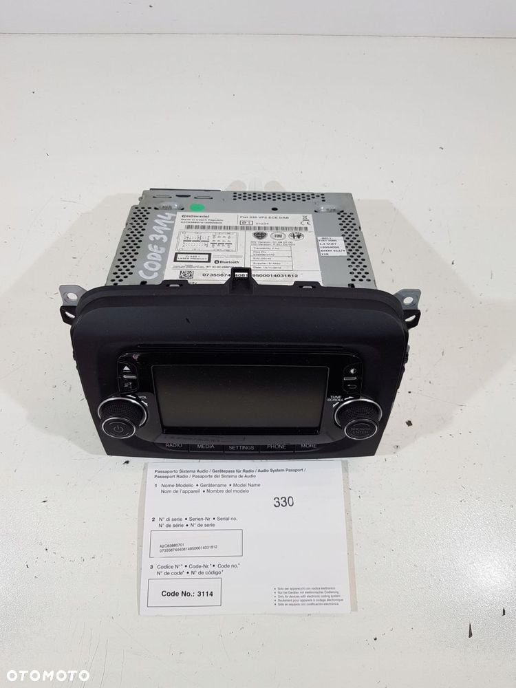 radio mp3 bluetooth kod 07355674440 fiat 500l eu - 1