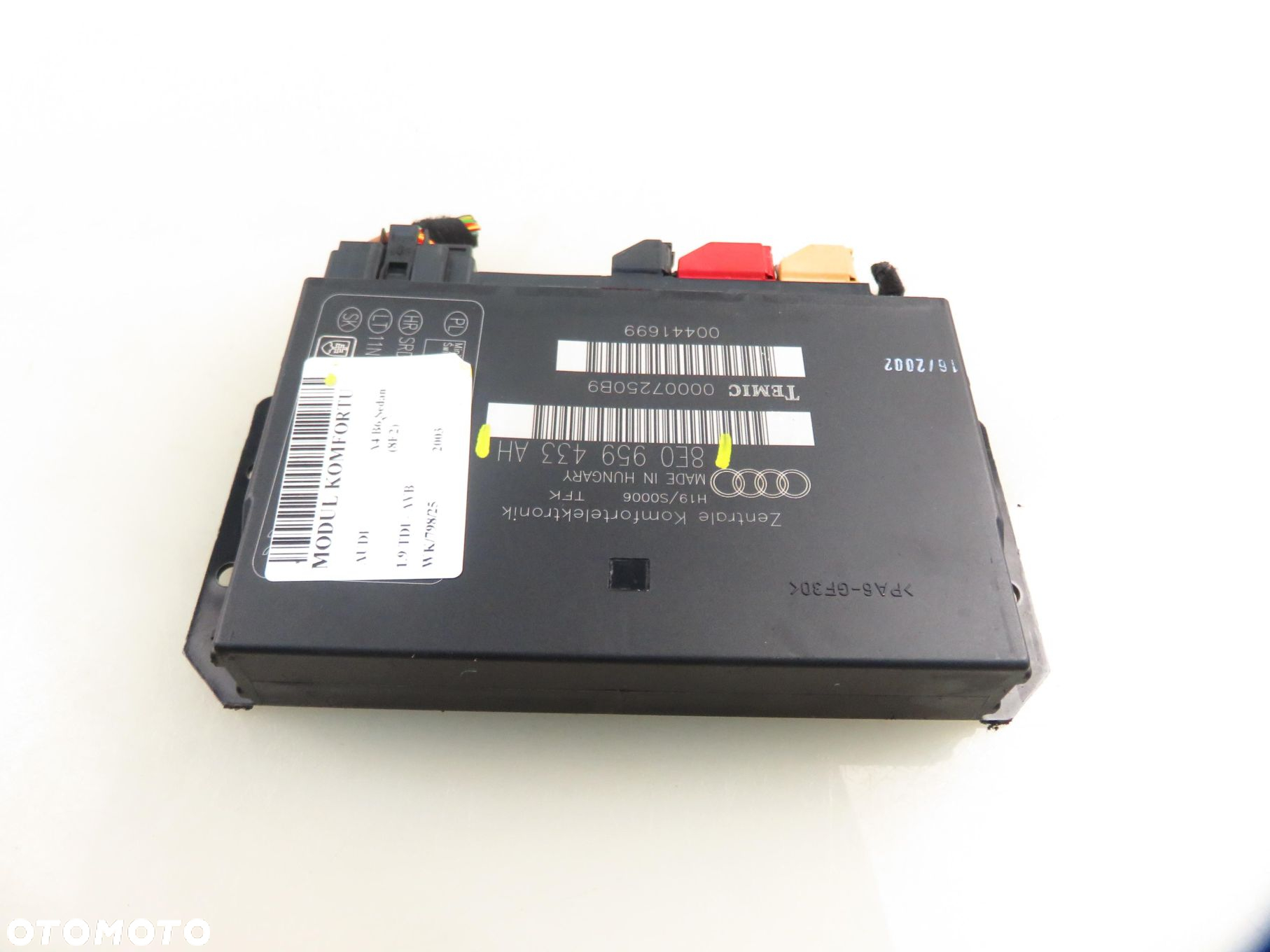 MODUŁ KOMFORTU AUDI A4 B6 Sedan (8E2) 8E0959433AH - 10