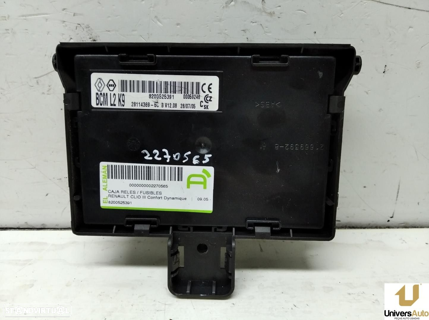 CAIXA RELÉS / FUSÍVEIS RENAULT CLIO II 2006 -8200525391 - 4