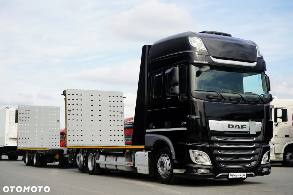 DAF XF 480 / ZESTAW TANDEM LAWETA / 15 ,6 M / SSC / PRZEJAZDOWY / NAJAZDY HYDRAULICZNE / STEROWANIE RADIOWE / WYCIAGARKA / OŚ PODNOSZONA / KLIMA POSTOJOWA - 8