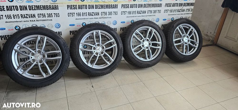 Jante R17 Mercedes Cla W117 Gla X156 A/B C/EClass 205/55R17 5x112 Anvelope Pirelli Iarna Noi - 2